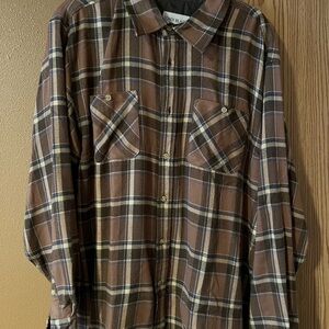 John Blair Brown Plaid Shirt